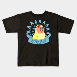 Angery yellow lovebird Kids T-Shirt